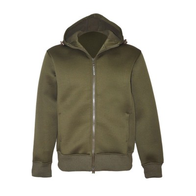 Felpa in misto Cotone con zip lunga colore Verde - BLUCITY