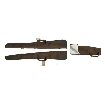 Greased Leather Rifle Case, Full Padded Zip, Handle and Shoulder Strap Attachment - SAG NATURE