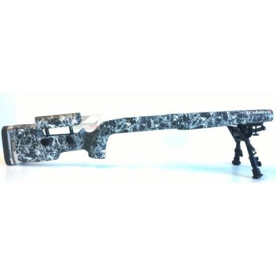 Stock for Tikka T3 mod. Tactical 01 Adjustable Matt Black Marble Color - ZETACALCI