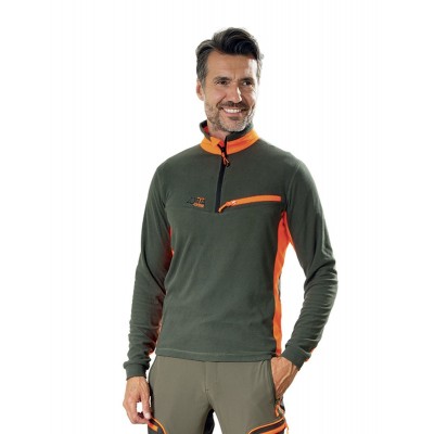 Green/Orange Zotta Dolomite Fleece Turtleneck - ZOTTA FOREST