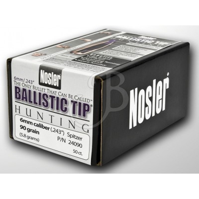 Palle Ballistic Tip 243" 90 Gr Sp 24090 Confezione Da 50 Pezzi - NOSLER